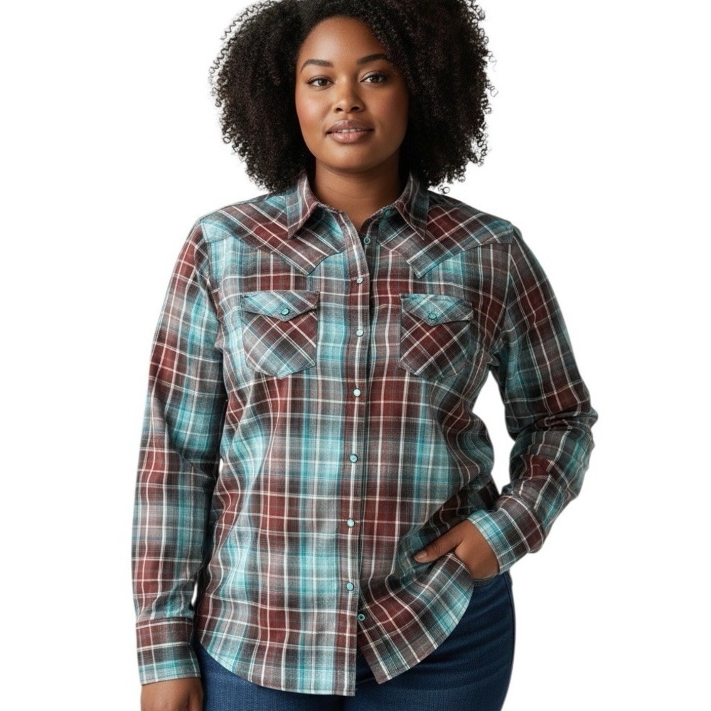 Cruel Girl Western Shirt Size XXL Plaid Pearl Snap 100% Cotton Cowgirl Rodeo